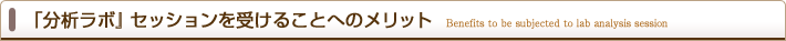 「分析ラボ』セッションを受けることへのメリット