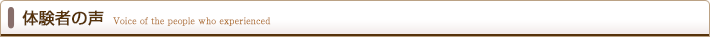 体験者の声